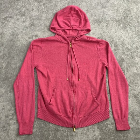 Lauren Ralph Lauren Jacket Women XS Pink Full Zip-Up Hoodie Knit Casual Preppy - Picture 1 of 11